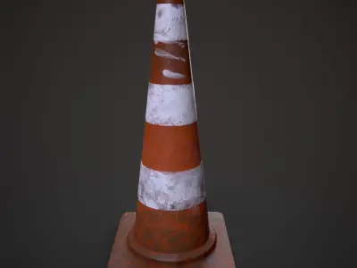 Traffic cone Low-poly 3D model
