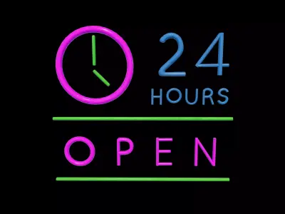 Neon Open 24 Hours 3D model