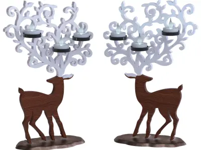 Christmas candles Deer 3D model