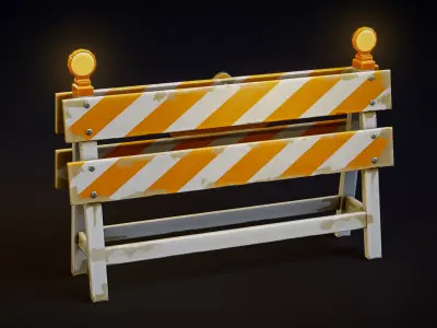 Construction Barricades - Stylized Pack Low-poly 3D model