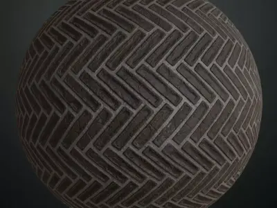 Black Rubber Studded Tactile Paving PBR Seamless Texture