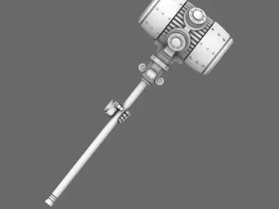 Cyber Samurai Power Warhammer LEFT 3D print model