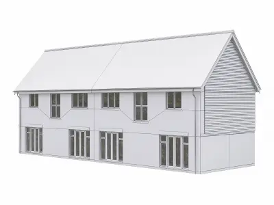 Neighborhood Houses P01 Low-poly 3D model