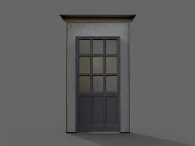 Wooden door 8 Low-poly 3D model