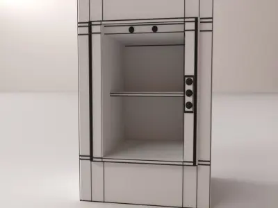 Dumbwaiter cabinet with glass door 3D model