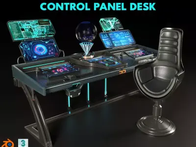 Control panel desk 3D model