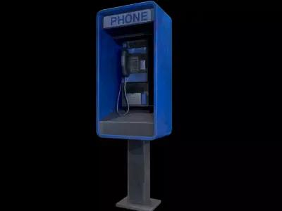 Street Payphone - Gest Low-poly 3D model