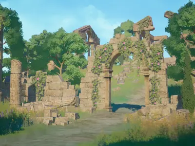 Stylized Ruins Low-poly 3D model