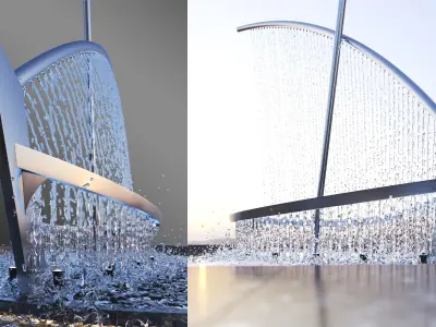 Boat Water Fountain 3D model