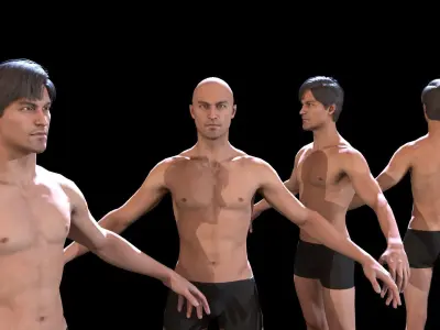 Man Base mesh Evro Low-poly 3D model