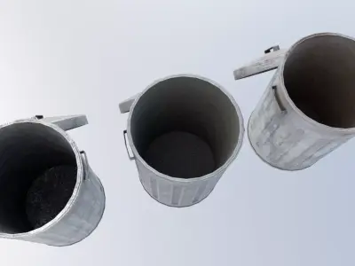 Trash Can Low-poly 3D model