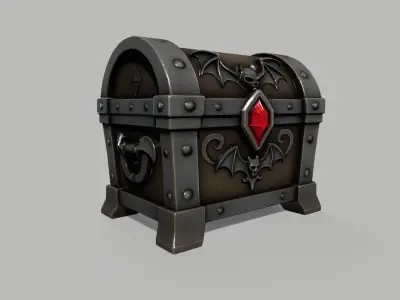 Gothic Vampire Chest Stylized Game Prop Low-poly 3D model
