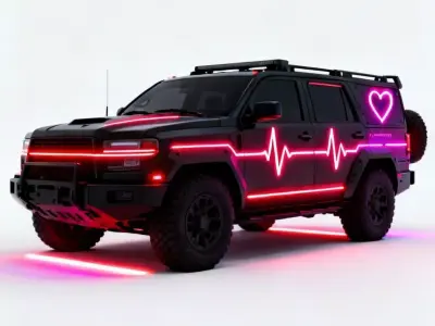 Heartbeat Neon Tactical SUV 3D Model Low-poly 3D model