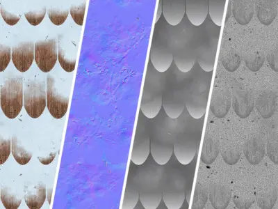 Roof Tile Materials 82- Wooden Roofing By Sbsar Seamless Pbr Texture