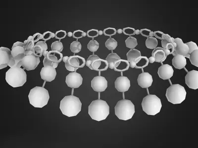 Retro Necklace Low-poly 3D model