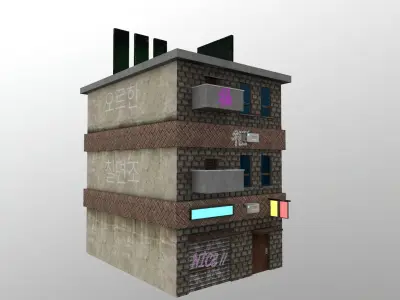 Cyberpunk City - Building 29 Low-poly 3D model