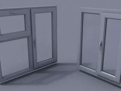  two windows Free low-poly 3D model