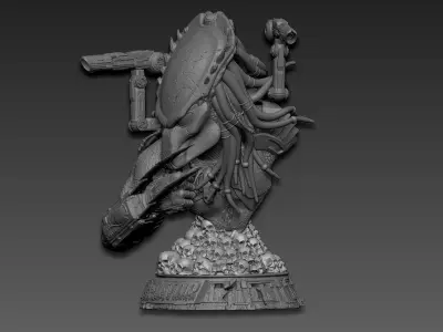 Predator Wolf Bust 3D print model