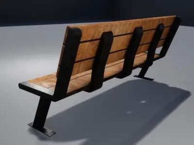 Modern Bench Low-poly 3D model