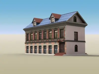 House Two-Story 01 Low-poly 3D model