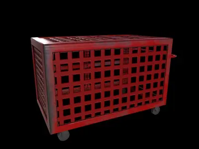Storage Cart - PBR Game Ready - Low Poly 3D Model Low-poly 3D model