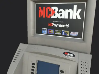 ATM Bank Machine set of 3 Low-poly 3D model