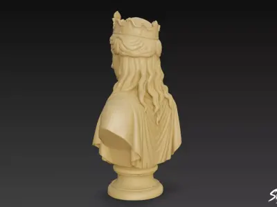 Greek Goddess Hera Bust Low-poly 3D model