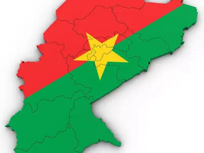 3d Political Map of Burkina Faso 3D model