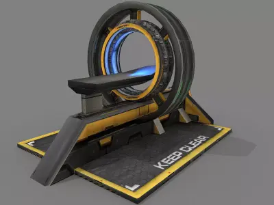 Sci Fi Body Scanner Low-poly 3D model