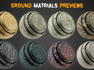 30 Ground Smart Materials   PBR Texture   Vol 23 Texture
