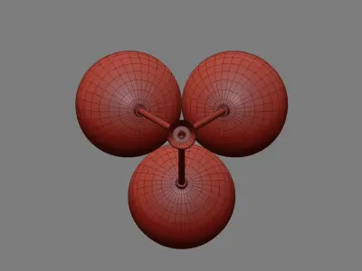 Copper Light Chandelier 3 3D model