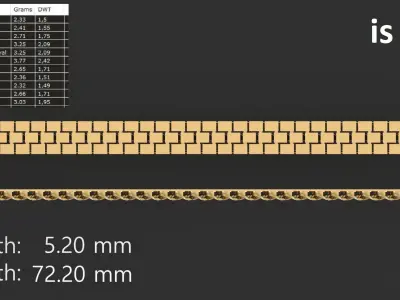 Mens Bracelet Gents light weight Bracelets chain 3DPrint Model 3D print model