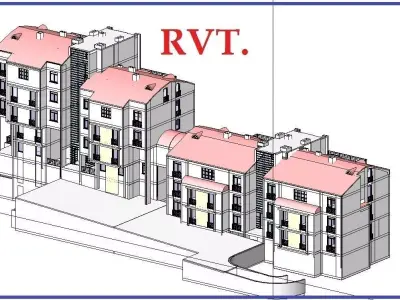 Twin House Apartment Design Revit 3D model