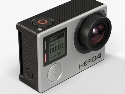 GoPro HERO4 Silver Edition action camera Low-poly 3D model