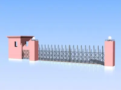 Fence and Gate 05 3D model