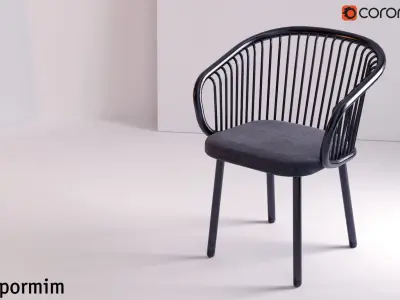 Expormim-Upholstered chair Huma  3D model
