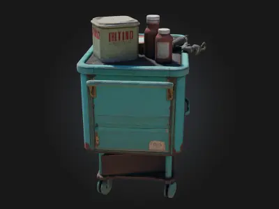 Medical Supply Cart  Essential Detail for Clinical and Emergency 3D model