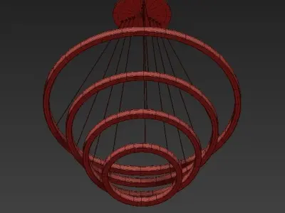 Matt Brass Gragston 4 Light LED Geometric Pendant 3D model