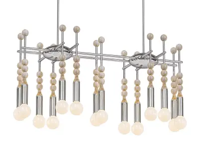 TALISMAN modern chandelier with beads and metal rods 3D model
