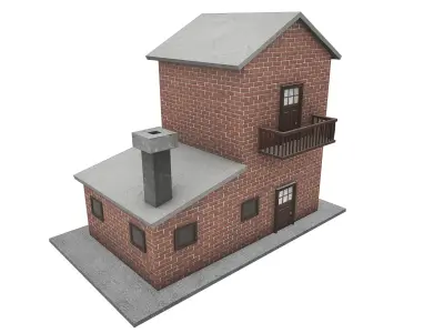 House for gaming Low-poly 3D model