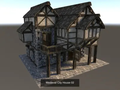 Medieval City Buildings Collection 3D Model Pack