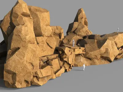 Mountain desert Rocks - 3D Models PBR Pack 05 Low-poly 3D model