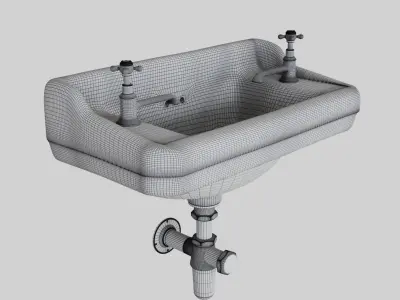 Vintage Two-Tap Basin 3D model