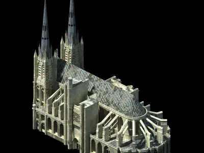 Different dimension - architecture - church 01 3D model