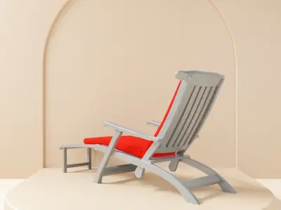 Beach Chair with matress 3d Model 3D model
