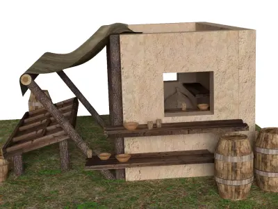 Medieval market 3D model