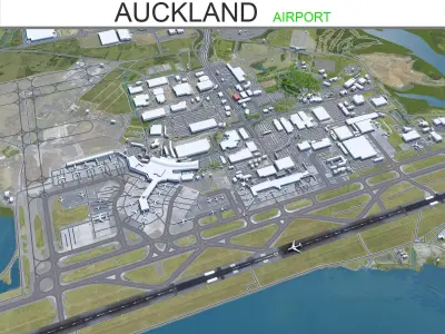 Auckland Airport 10km Low-poly 3D model