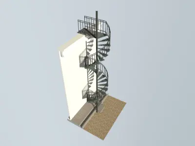 Spiral staircase 8 M 3D model