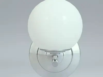 Wall Lamp Single White 4 3D model