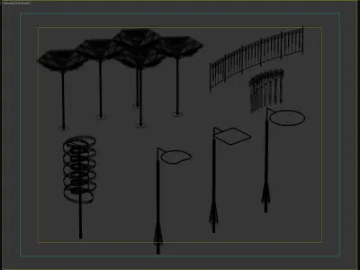 Urban Shade Structures and Sculptural Elements Collection 3D model